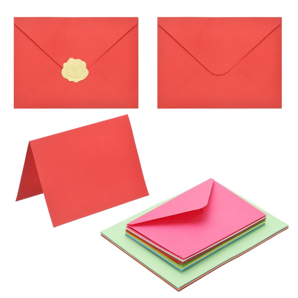20Sets 4x6 Blank Cards and Envelopes V Flap A6 Envelopes with Cardstock & Gold Stickers for Greeting Cards Wedding Invitations