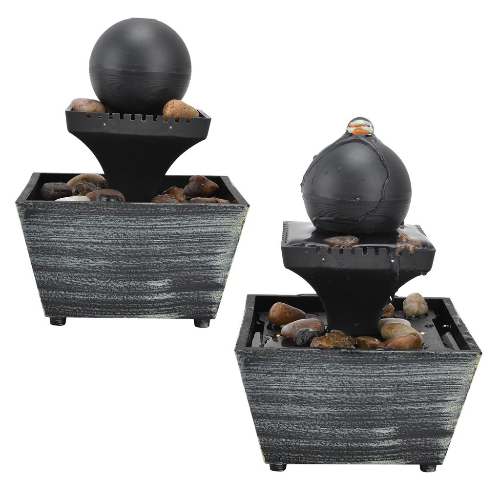 3V USB Tabletop Water Fountain Indoor Ball Waterfall Fountain for Home Office Desktop Table