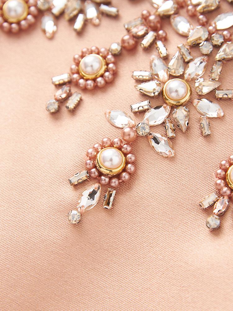 Элегантное вечернее платье с ручной вышивкой бриллиантами для светских женщин