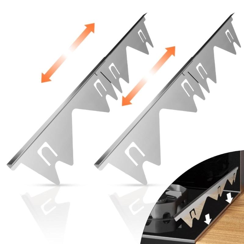 Пара Накладки для кухонной плиты, закрывающие зазоры, Стальные щитки для зазоров духовки, Легко очищаемые боковые наполнители для плиты, Набор наполнителей для боковых зазоров плиты