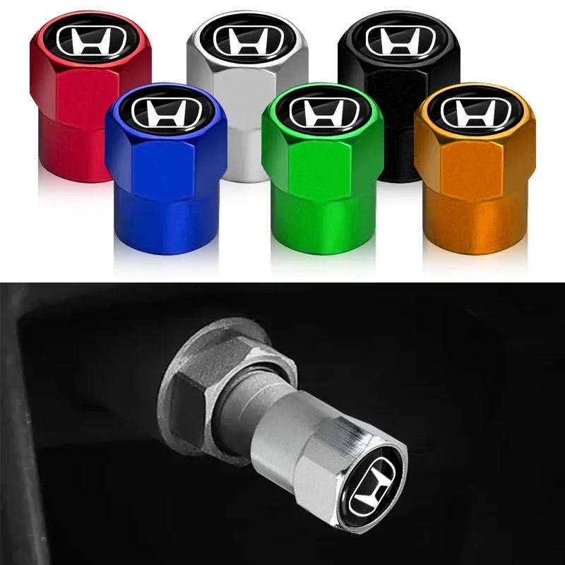 FIT Car New Honda Car Tire Valve Stems Cap Metal Tire Wheel Stem Air Valve Cap Car Accessories For Honda HR-V City Accord Odyss