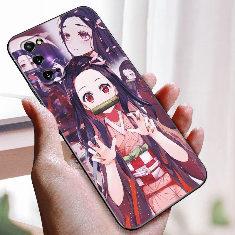 Чехол для телефона Demon Slayer Nezuko с аниме для Samsung Galaxy S22 Pro S21 S20 FE Ultra S10 Lite S10 S10E S9 S8 Plus, мягкий черный чехол