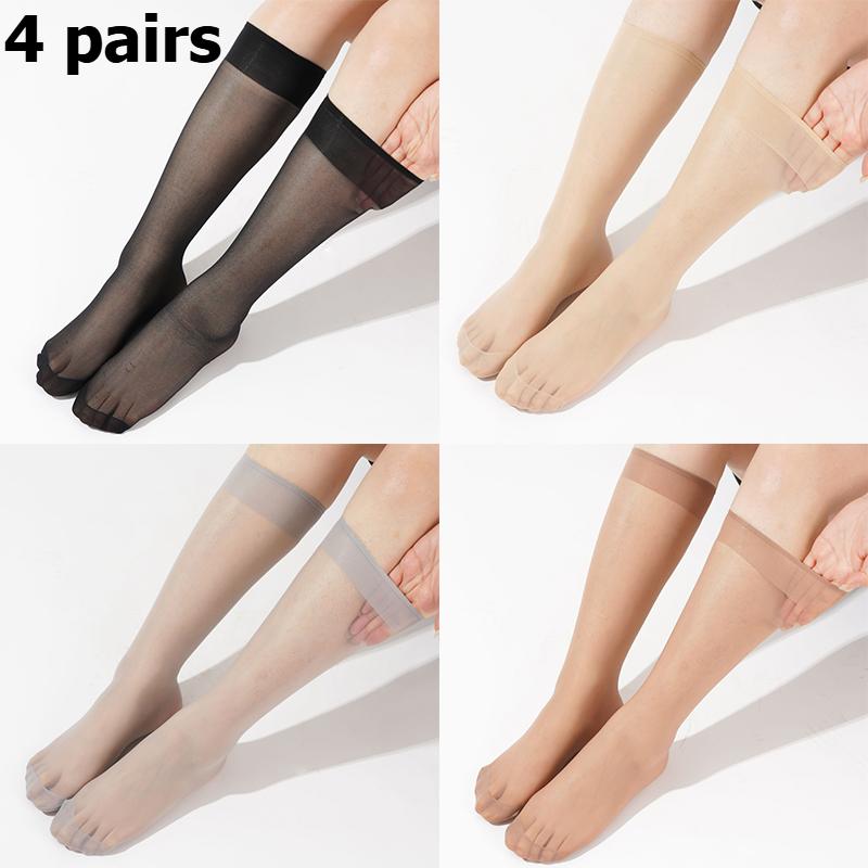 Women Ultra-thin Nylon Stockings Long Knee-length Stockings for Women Mid-calf Stockings Non-slip Ultra-thin Anti-snagging Stockings