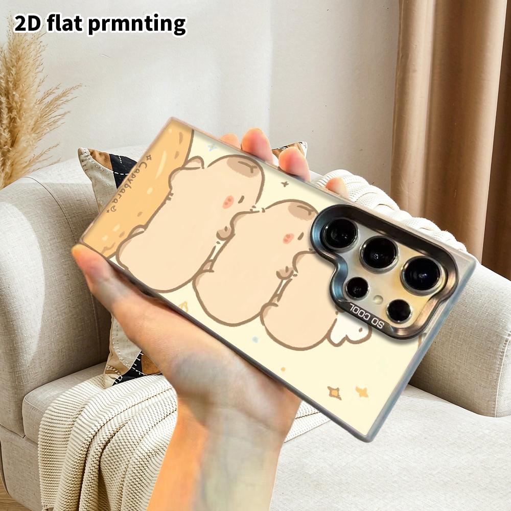 Phone Case: 2D Flat Samsung Galaxy A34 A35 M05 M06 S20 S22 S21 FE Plus 5G Protective Case, Couples Style, Planet Capybara, Christmas and Halloween Gif