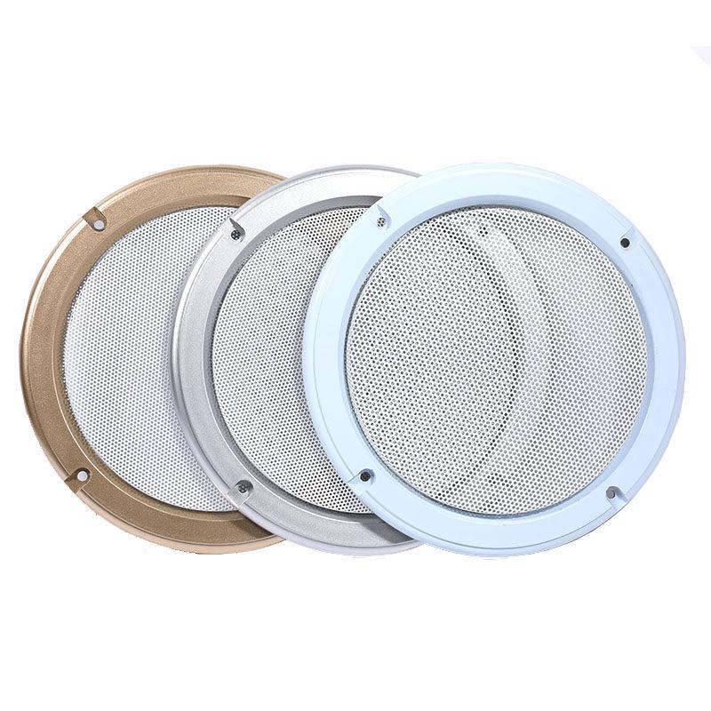 Durable Silver Iron Audio Speaker Dustproof Mesh Cover with Decorative Plastic Ring