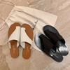Мода 2024 Лето Новые Комфортные Модные Черные Простой Носок Набор Плоская Подошва Мягкая Дышащая Подошва Тапочки Для Женщин