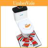 Рождественская тематика Санта Клаус Снеговик Узор Чехол на унитаз Набор из трех предметов Для праздничного декора ванной