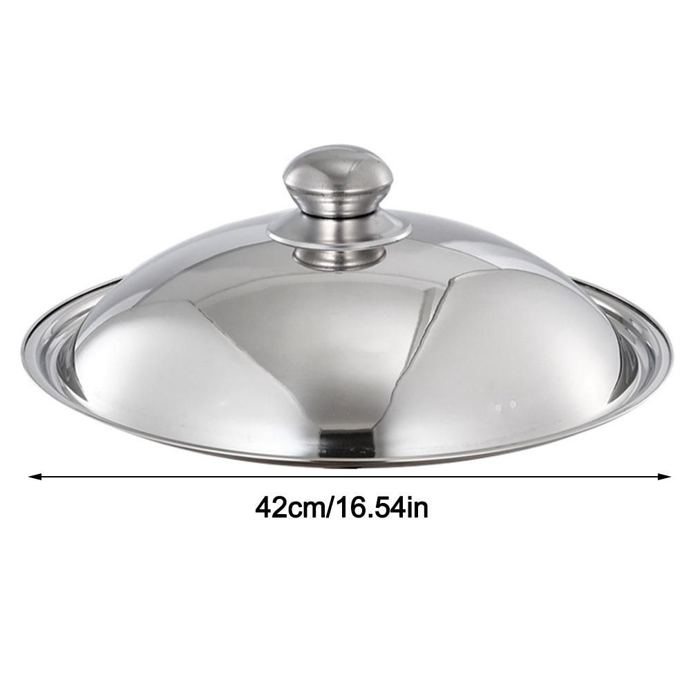 Stainless Steel Wok Pot Lid 28-42cm Kitchen Food Lid New Bowl Cover Restaurant Kitchenware