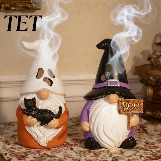 Small Halloween Accents For Trays Decoration, Resin Skull Ghost Mouth Gnome Figurine for Home Cute Tabletop Decor Party Table Tiered Tray, Spooky