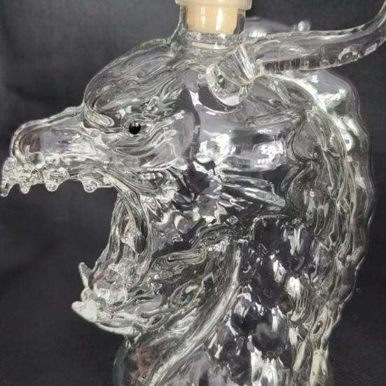 Хрустальный графин для виски в виде головы дракона с силиконовой пробкой 320 мл стеклянный диспенсер для ликера для бурбона текилы новинка арт барная посуда уникальный домашний декор