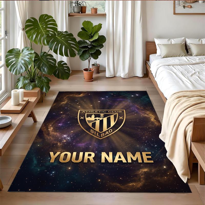 Crystal Velvet Rug Custom Name Text, Soft Non Slip Floor Mat Home DecorAthletic Bilbao FC