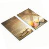 Two Decorative Tempered Glass Chopping Boards for Candles and Spas 2x30x52 Cm
