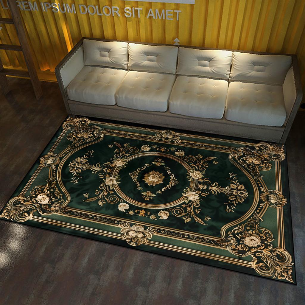 Европейский стиль большой площади ковер для гостиной цветочный узор украшение домашний напольный коврик нескользящий крыльцо входная дверь моющийся