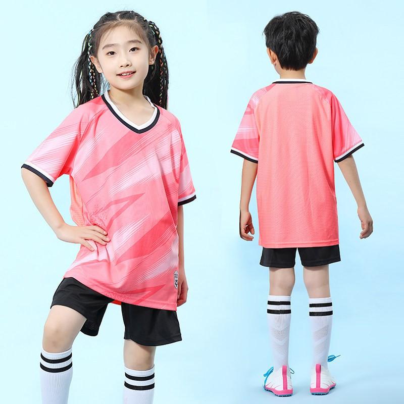 Kids Soccer Uniform Set Quick Dry Breathable Training Match Jersey Short Sleeve Sportswear Boys Girls