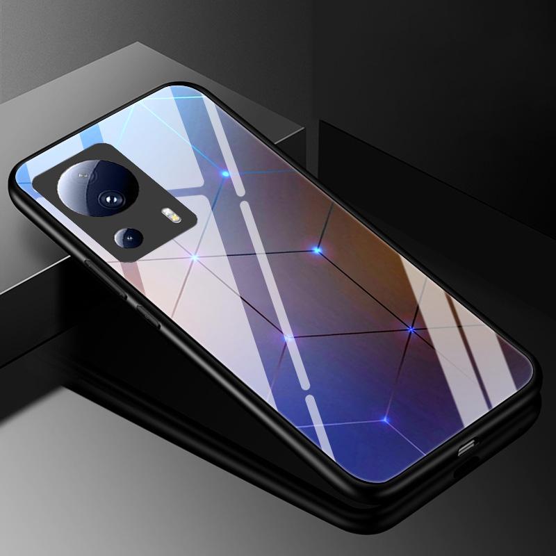 Закаленное Стекло Чехол для Xiaomi 13 Lite 5G Обложка 13Lite Расписной Жесткий Чехол для Телефона Xiaomi Mi 13 Lite Бампер из ТПУ Xiaomi13Lite