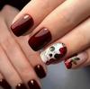 24 Накладных Ногтя Ногтевой Дизайн Носимые Накладные Ногти Красный Череп Цветок Наращивание Накладных Ногтей Съемный Ноготь