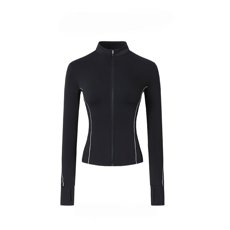 Long-Sleeve Tennis Top for Autumn Winter Sports, Slim Fit Breathable Quick-Dry Fitness Jacket with Zipper