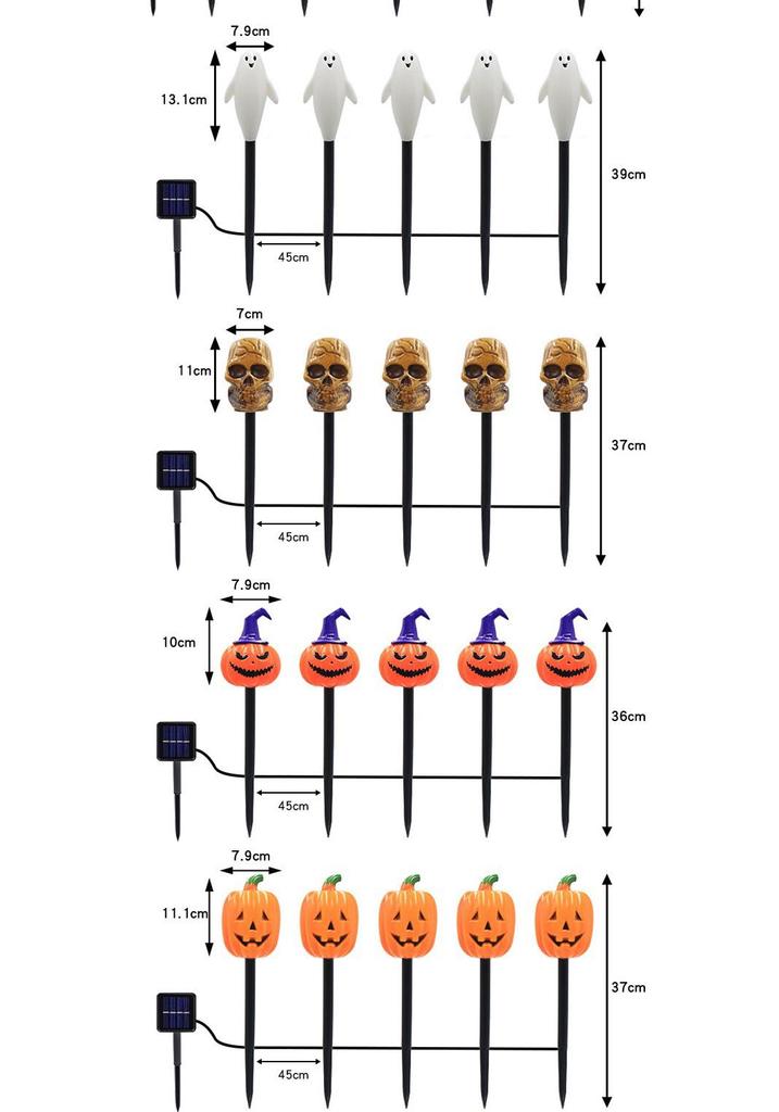 Solar LED Halloween Pumpkin Lantern for Outdoor Garden - Waterproof Decoration
