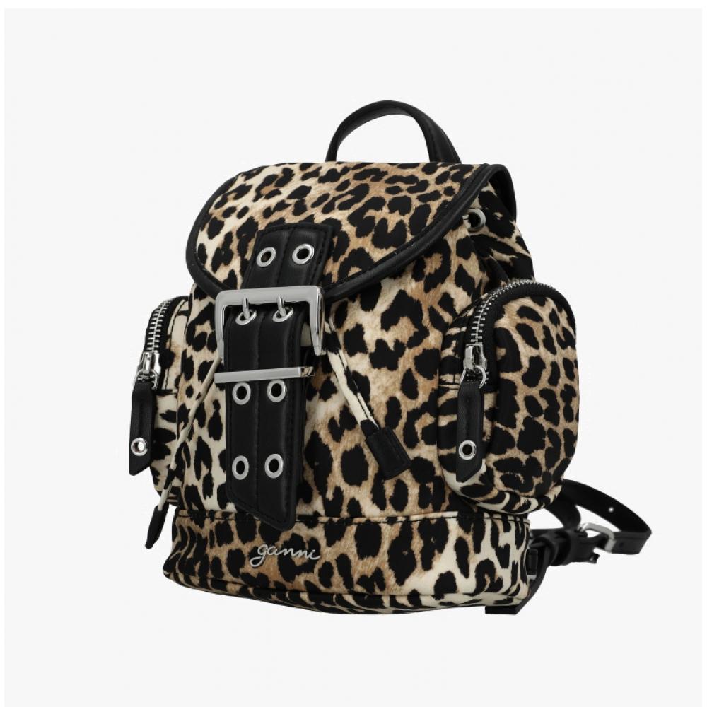 Ganni Nano Backpack Leopard Print B2010008