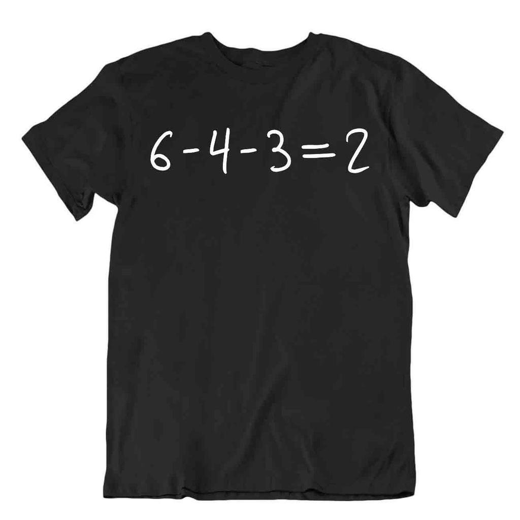 Double Play Equation 6-4-3=2 Math T-Shirt Tee T Funny Mens Shirt