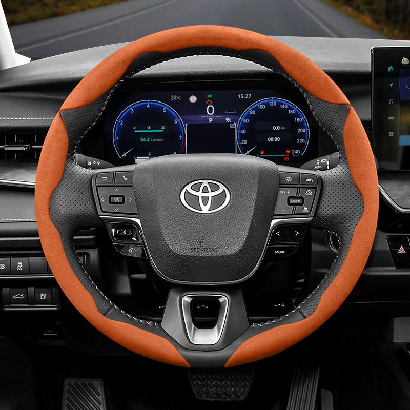 Подходит для Toyota Противоскользящая Пряжка Сегментированная Замшевая Накладка на Руль Подходит для Yaris Auris Chr Corolla Rav4 Hilux Wish Roomy Aqua Probox Prius