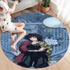 Demon Slayer Art Round Area Rug Carpet Rug For Living Room Bedroom Sofa Playroom Decor Nonslip Floor Mat