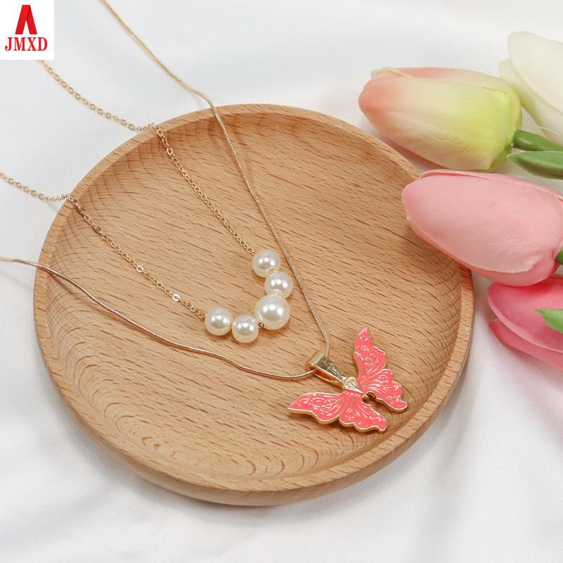 JMXD-Барби ожерелье принцессы с жемчугом и бабочкой ожерелье принцессы с кристаллами пара подруга ювелирные изделия подарочные товары