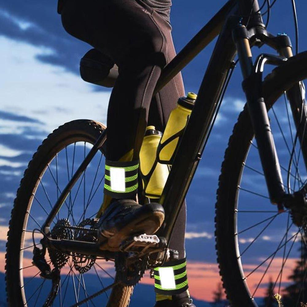 2pcs High Visibility Bicycle Ankle Strap Reflective Reflector Tape Straps Bicycle Pants Belt