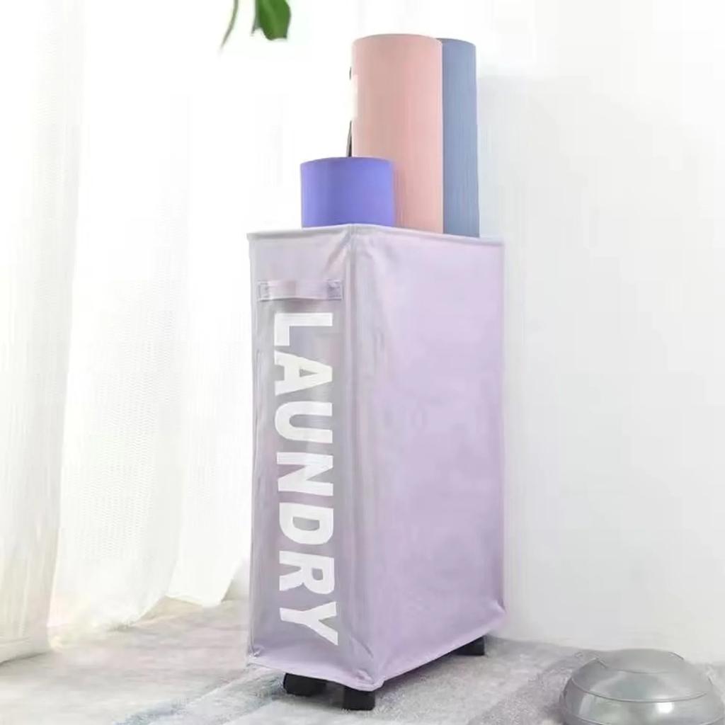 Корзина для белья большой вместимости на колесах, корзина для хранения ковриков для йоги, многофункциональная складная водонепроницаемая сумка для хранения грязной одежды