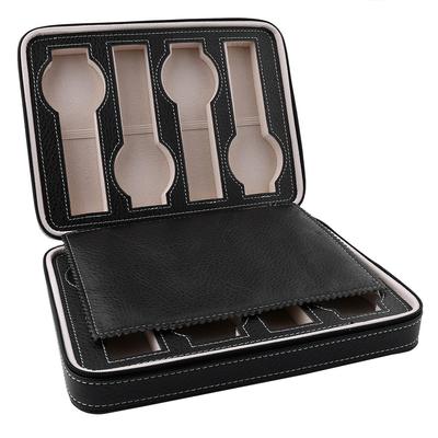 1 шт. 8 сеток PU кожаный дорожный ящик для хранения часов витрина органайзер черный