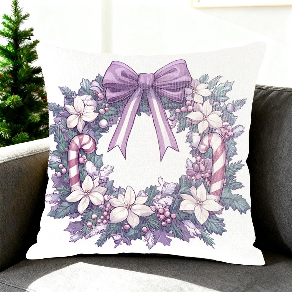 New Christmas Square Linen Decorative Pillowcase Santa Claus Snowman Double-sided Printed Pillowcase