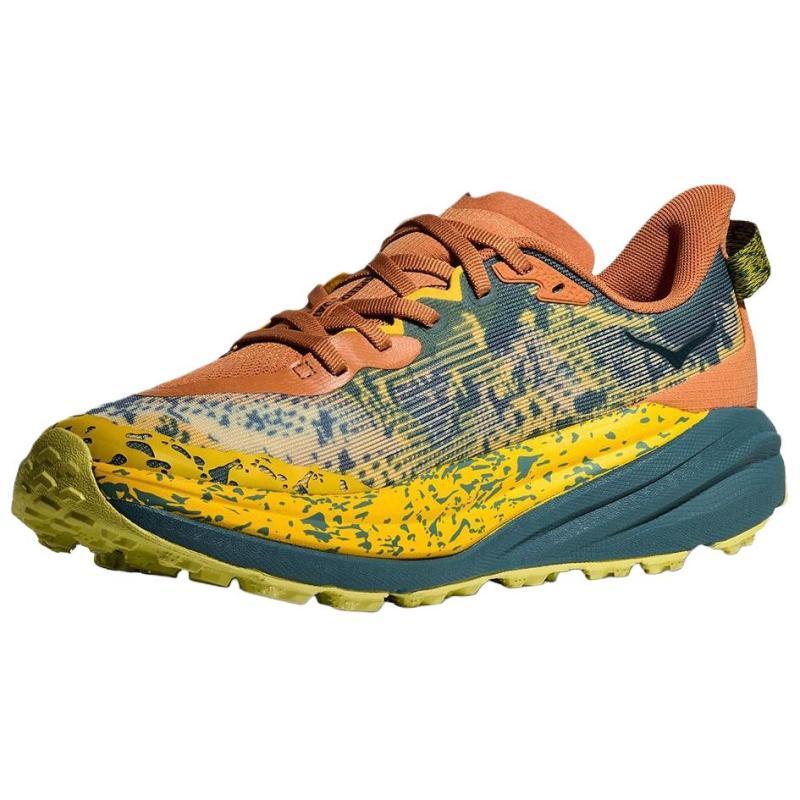 HOKA One One Мужские низкие беговые кроссовки Speedgoat 6 с амортизацией и износостойкостью, желто-оранжевого цвета, артикул 1147791-TTT