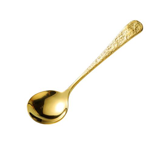 Ложка из нержавеющей стали Yousheng с противоскользящей ручкой, дизайн с узором «молоток», ложка для супа, риса, лапши, многофункциональный кухонный инструмент