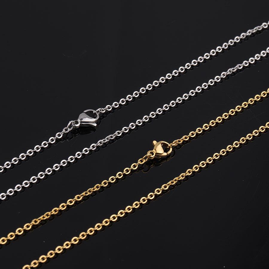 18k Electroplated Stainless Steel Cable Chain Necklace for DIY Jewelry, 55cm