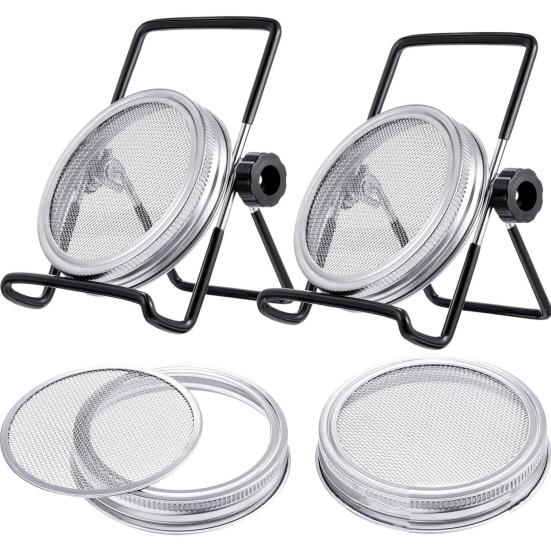 Helpful Stable Adapted Germinator Stand Mason Jar Sprouting Holder Gardening Use