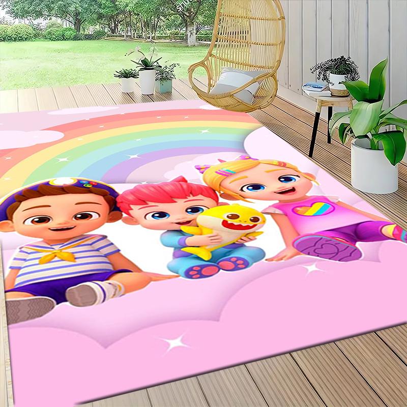 1Pc Baby Shark Family Adventure Carpet Rug Customizable Soft Washable Antislip Home Living Room Sofa Mats Personalized Rug 0917306