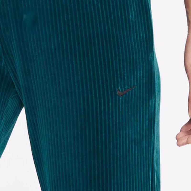Nike Однотонные вельветовые трикотажные брюки-джоггеры женские брюки сине-зеленые DO2914-347