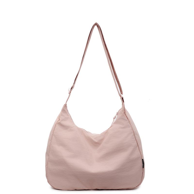 Canvas Bag Messenger Bag Women's Large Capacity Lightweight Casual Dumpling Bag Summer Commuter Versatile Shoulder Bag