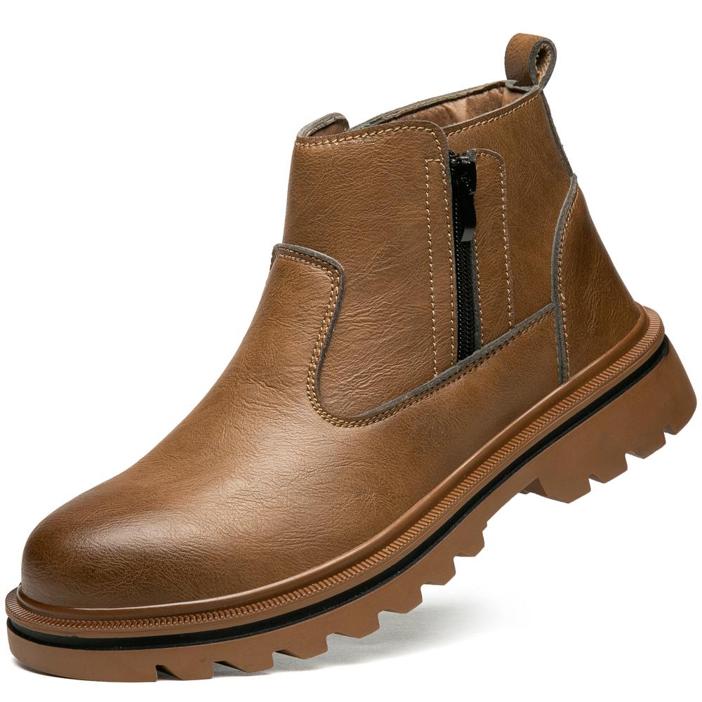 Plus Size 47 Work Boots Steel Toe Shoes Men Leather Boots Waterproof Safety Boot for Engineers Puncture-Proof Protection Shoes