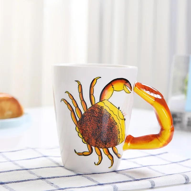 3D трехмерная чашка для воды с изображением животных из мультфильма, высокотемпературная керамическая кружка для молока, кофе, чая, детей, кружка для воды, домашняя кружка