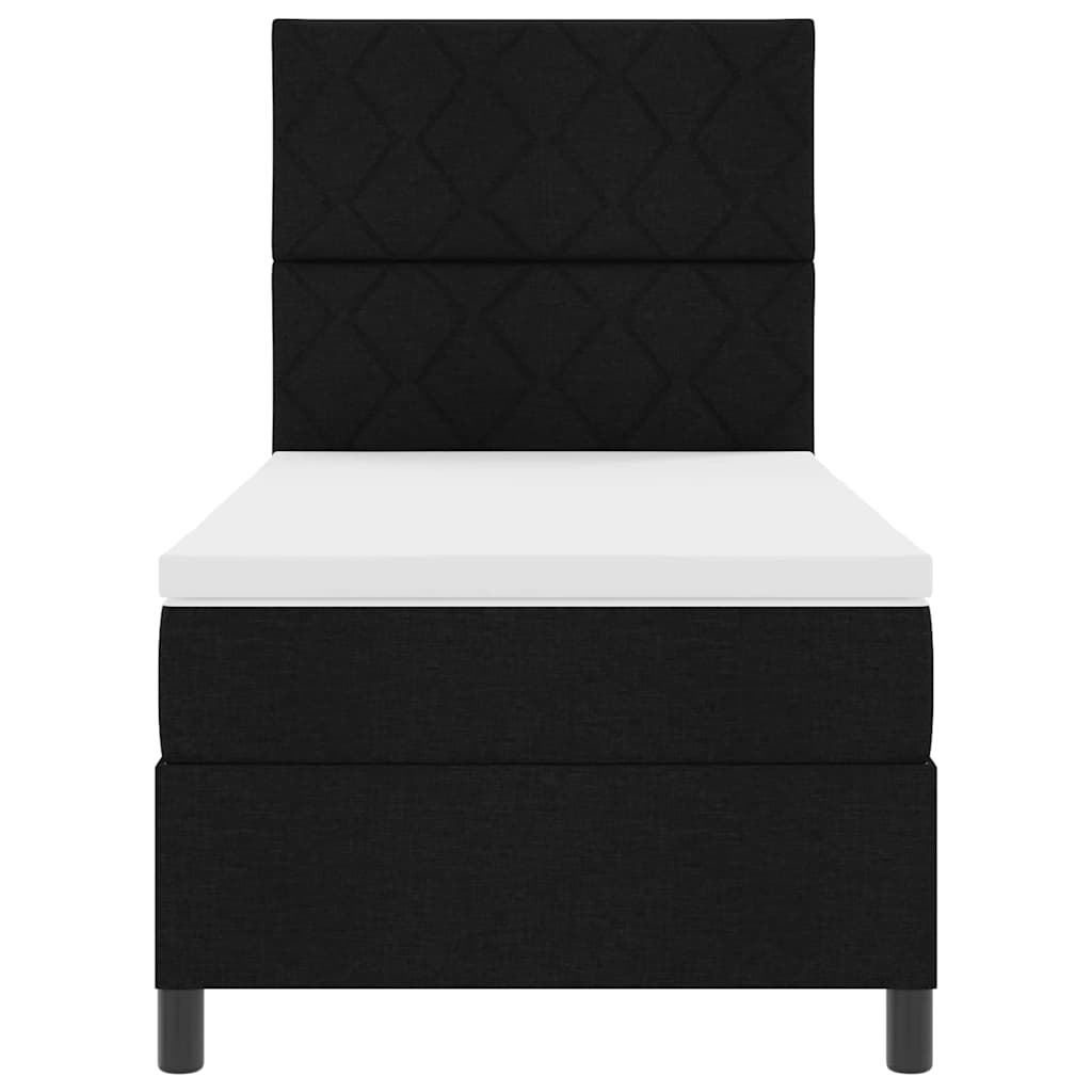 Boxspring Bed with Headboard Black 90 x 190 cm Fabric