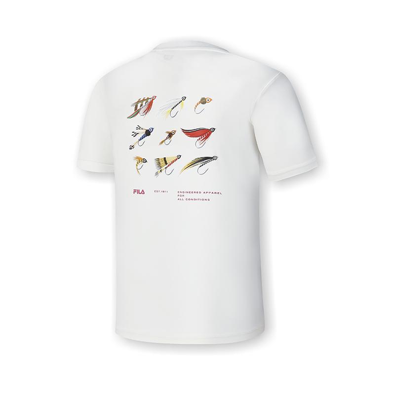 Fila Футболки Мужские Белые С Круглым Вырезом Умеренный Прямой Крой A11M427109FWT