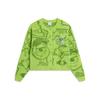 Li Ning Disney Collaboration Series Monsters University Cartoon Print Флисовый кардиган для женщин Топы лимонно-зеленого цвета AMBT140-2