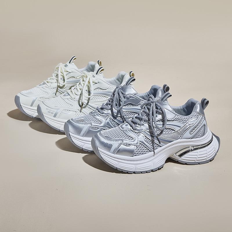 Новые женские туфли для папы, летние студенческие спортивные туфли для бега и отдыха, сетка для улучшения воздухопроницаемости