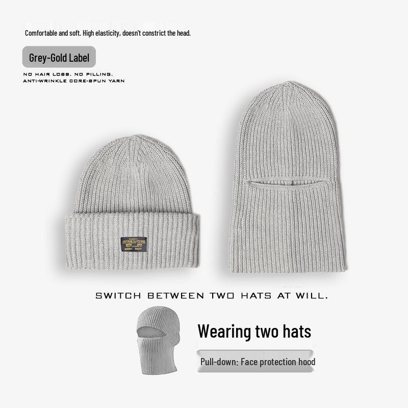 Men's Windproof Knitted Balaclava: Warm Cycling Face Mask and Winter Beanie