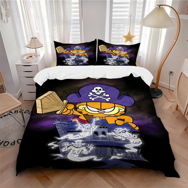 3pcs Pirate Garfield Duvet Cover Set, Includes 1 Duvet Cover and 1/2 Pillowcases (No Insert) yy251104231