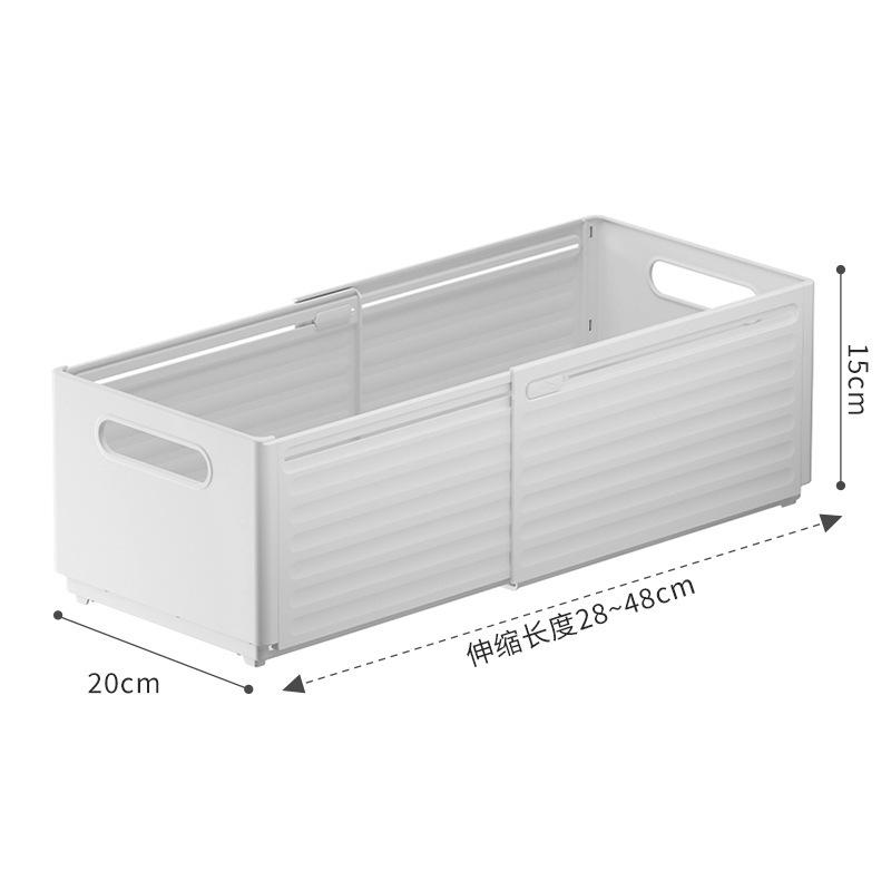 Retractable Right Angle Deep Drawer Snack Divider and Organizer.