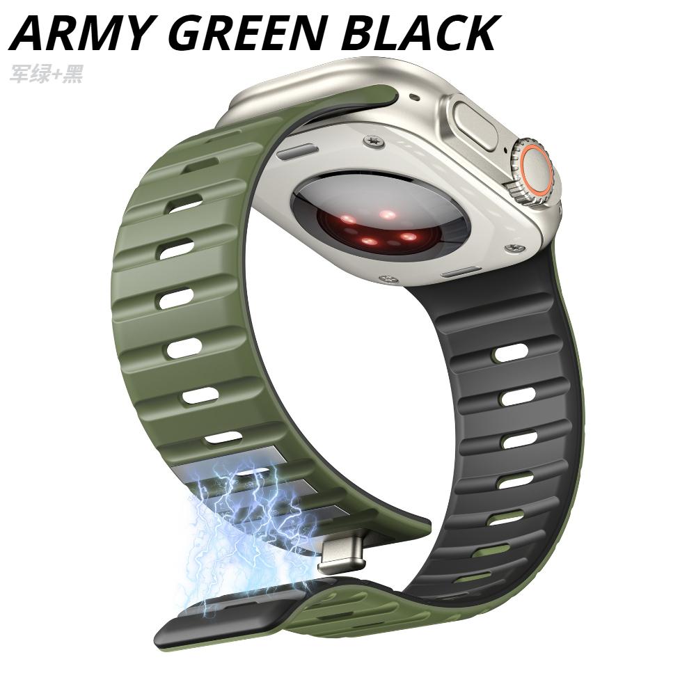 Силиконовый ремешок для Apple Watch Ultra 3/2/1 49мм 11 10 46мм 42мм Магнитный браслет IWatch 9 8 7 6 5 4 SE 45мм 41мм 44мм 40мм