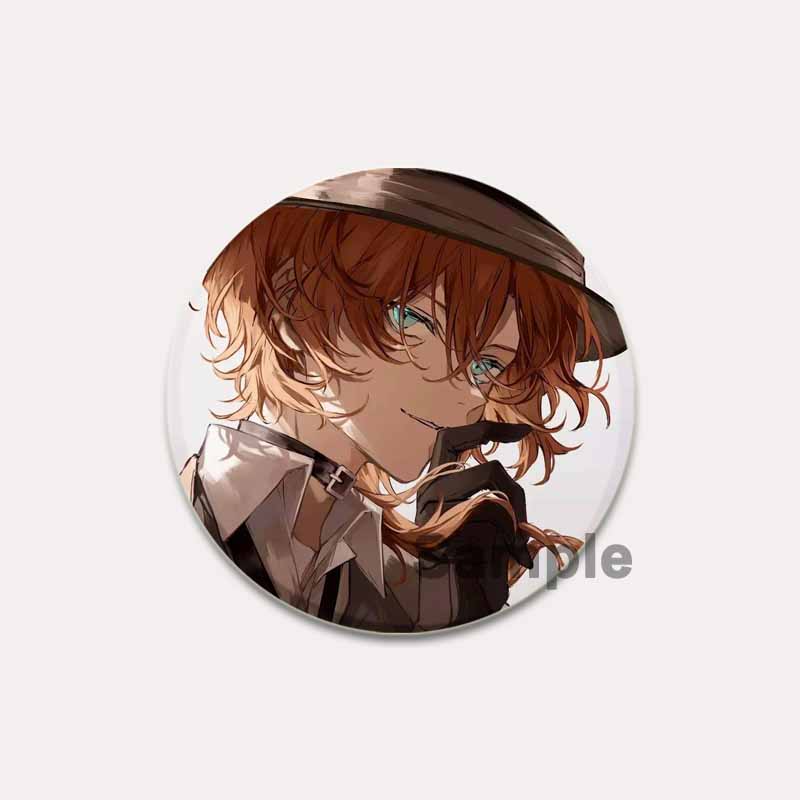 32/44/58 мм Булавка Bungo Stray Dogs Круглая мультяшная брошь ручной работы для рюкзака, одежды, аксессуаров, аниме-коллекции, значков, украшений