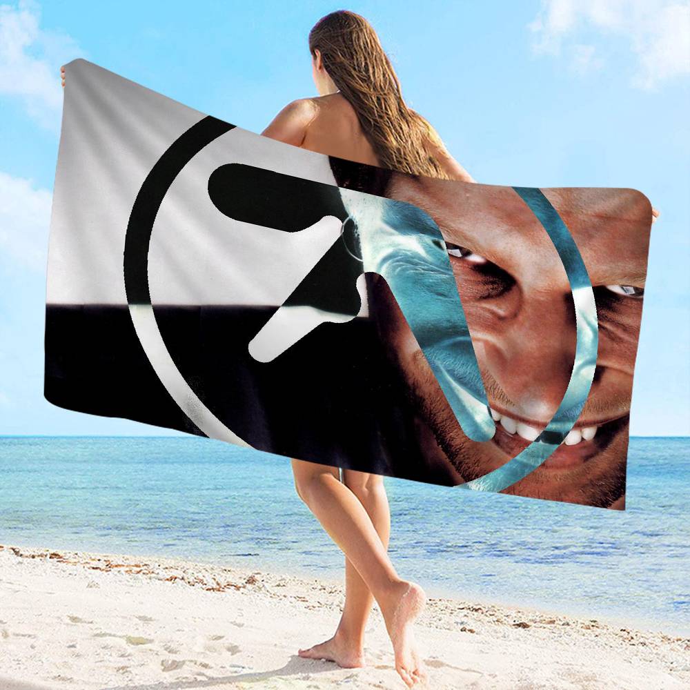 Aphex Twin Пляжное полотенце Цветные банные полотенца Для девочки Микрофибра Быстросохнущие На заказ Без песка Пляж Йога Спа Тренажерный зал Бассейн